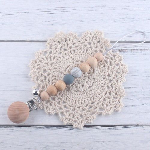 Chaîne De Mamelon En Silicone Hêtre Pour Bébé, Gomme Dentaire Apaisante, Anti-Chute, Perle Anti-Perte Avec Cloche