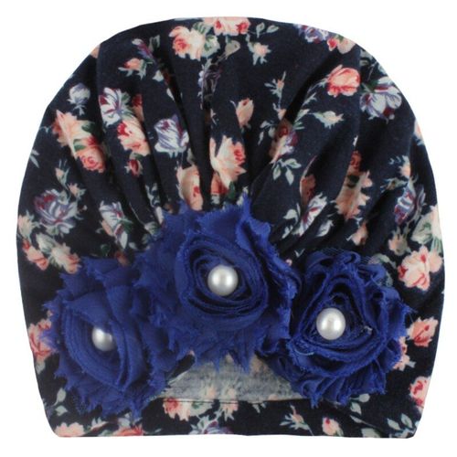 Bonnet En Coton Pour Nouveau-Né, Avec Perles, Pour Bébé, Garçon Et Fille, Turban, Chaud, Doux, Imprimé Floral, 1-3t