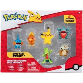 Coffret 6 Pokemon Arcko, Poussifeu, Pikachu, Gobou, Osselait Griknot - Set Figurine De Combat Jouet Garcon + 1 Carte Tigre