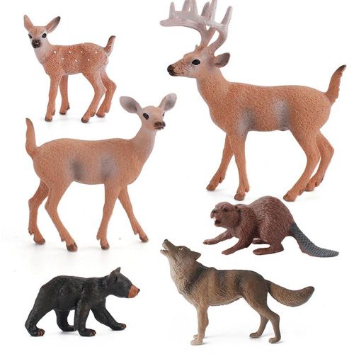 Ornements De Table De Sable De Bureau Solides, Ensemble De Figurines D'Animaux En Forme De Cerf, De Renne Noir, De Loup Rugissant Avec Une Fabrication Exquise