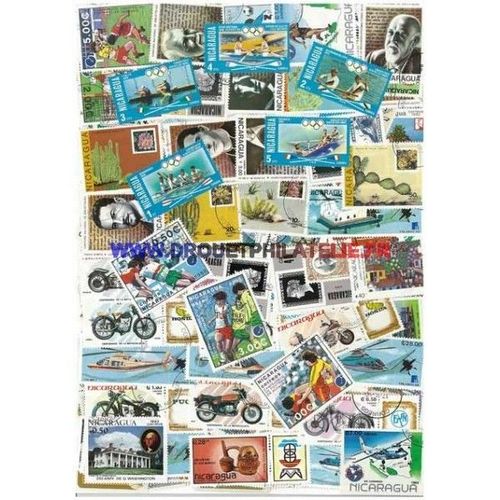 Nicaragua 100 Timbres Differents Obliteres