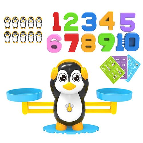 Jeu De Comptage Et D'apprentissage Des Nombres, Puzzle, Balance Numérique Pour Pingouin, Éducation Précoce