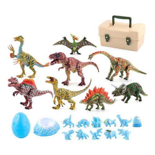 Figurines De Dinosaure En Plastique, 22 Pièces, Gorille, Modèle De Dinosaure, Brachiosaure, Plésiosaure, Cadeau Pour Enfants, Livraison Directe