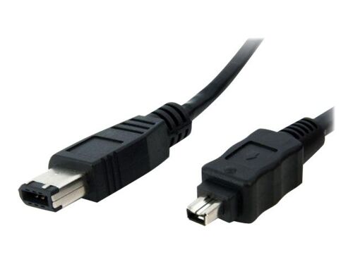 StarTech.com IEEE-1394 Firewire Cable 4-6 - Câble IEEE 1394 - FireWire 4 broches (M) pour FireWire 6 broches (M) - 30 cm - moulé - noir - pour P/N: PEX1394A2V2