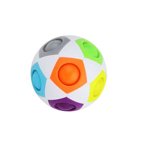 Cube De Football Magique Et Anti-Stress Arc-En-Ciel Style Puzzle, Jouets D'Apprentissage Éducatif Pour Enfant Et Adulte