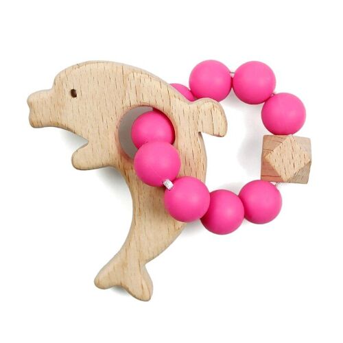 Anneau De Dentition En Silicone Pour Bébé, Perles En Bois, Bracelet, Jouets De Dentition, Mastication, Sucette Molaire Pour Nouveau-Né, Cadeaux De Fête Pour Nourrissons