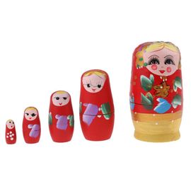 Poupées Russes En Bois, 5 Pièces, Peintes À La Main, Nid D'Éléphant, Babushka Matrioshka #2