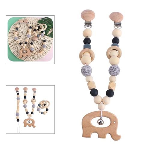 Jouet De Dentition Pour Bébé, Perle En Bois, Pendentif D'Activité Pour Enfant, Jouet À Mâcher Pour Nouveau-Nés