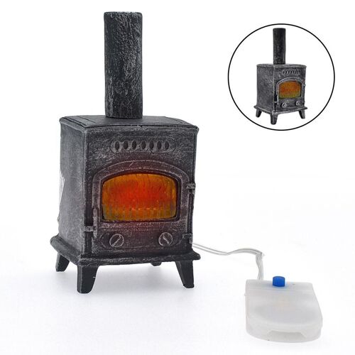 Cheminée Miniature Électrique 1:12, Flamme Led, Accessoire De Simulation De Salon, Décor De Scènes De Meubles De Maison De Poupée