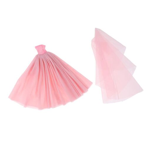 Tenue De Poupée Tube Rose, Robe De Mariée, Robe De Soirée Skrit, Costume Et Voile Pour Poupée 1/6, Nouvelle Collection Tendance