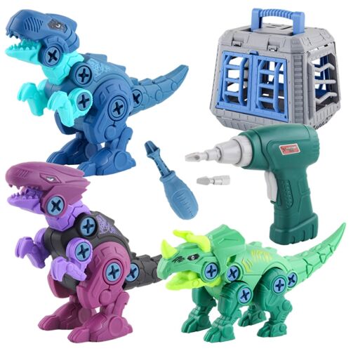 Ensemble De Jouets Éducatifs Pour Enfants, Assemblage De Dinosaures, Avec Tournevis Électrique, Combinaison, Modèle De Dinosaure, Ensemble Pour Anniversaire