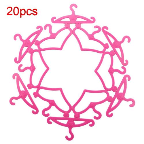 20 Cintres De Poupée Assortis, Accessoires De Chiffon Pour Bébé, Robe De Princesse Rose, Cintres Pour Vêtements, Jouets Cadeaux Pour Enfants Filles