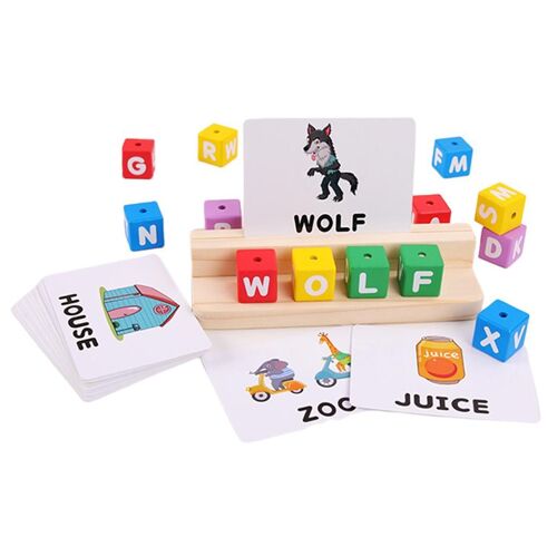 Jeu De Lettres Assorties, Blocs De Lecture Phonétique, Alphabet, Jouets Éducatifs, Jeux D'Orthographe En Bois, Pour Enfants De 3 Ans