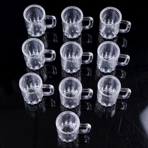 Gobelets D'Eau Transparents Miniatures 1:12 Pour Maison De Poupée, 10 Pièces, Accessoires De Cuisine, Jouets De Cuisine