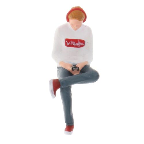 Figurine De Personne Assise En Pvc, Rue, Bâtiment, Sable, Disposition De Table, Scénario Pour Jouet, 1/64