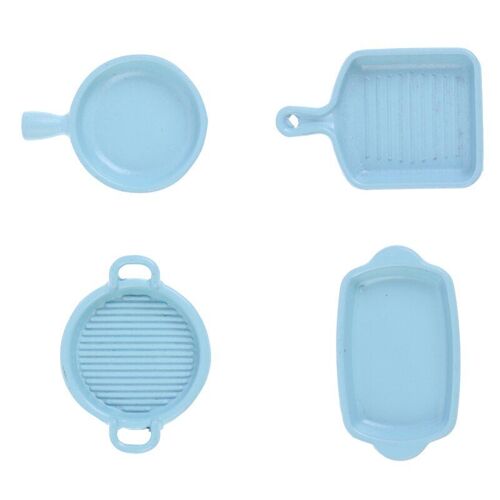 Jouets De Cuisine Pour La Décoration De Maison De Poupée 1/12, 4 Pièces/Ensemble, Miniature, Assiette À Steak, Modèle De Plat, Cuisine