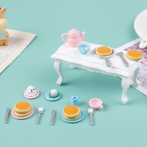 Maison De Poupée 1:12, Nourriture Miniature, Pain Dessert, Théière Tasse Petit Déjeuner, Ensemble De Jouets De Cuisine, Simulation De Pain, Mini Nourriture
