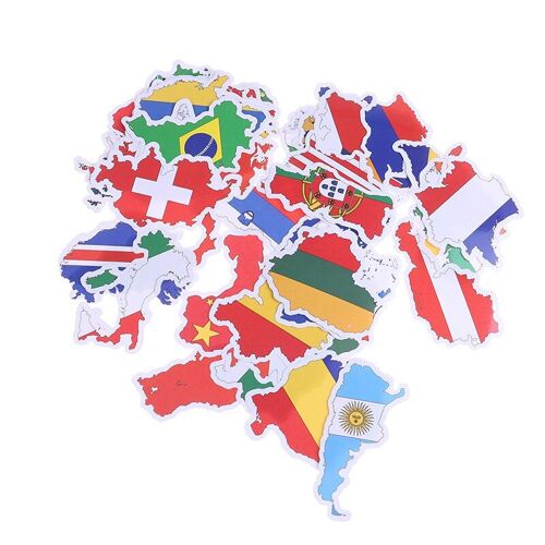 Autocollants De Voyage Carte Des Pays, 50 Pièces, Pour Bricolage, Scrapbooking, Valise, Ordinateur Portable, Voiture, Moto, Drapeaux Nationaux, Jouets Pour Enfants
