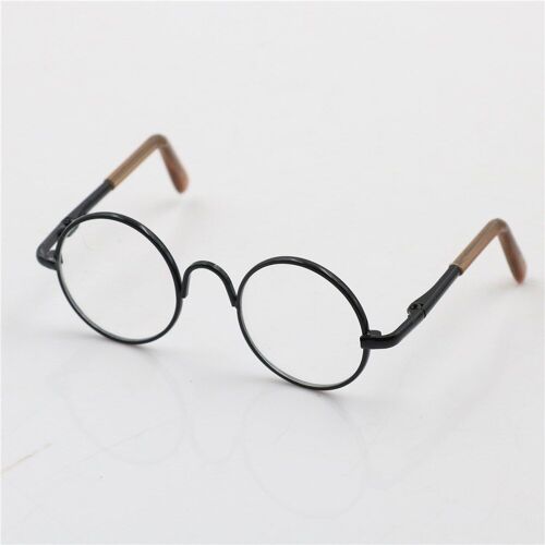 Lunettes de poupée rétro Cool pour poupée BJD, 30cm, 1/6, cadre rond sans lentilles, accessoires à la mode, 1/2 pièces