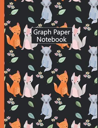 Wolf Graph Paper: Cute Wolf Graph Paper Composition, Grid Paper Notebook, Quad Ruled, 4x4 Quad Rule - 8.5" X 11" Inches