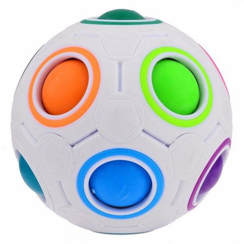 Cube De Vitesse Magique De Football, Puzzle, Jouets Éducatifs Pour Enfants, Cube Sphérique Pour Bébé, Boule Arc-En-Ciel