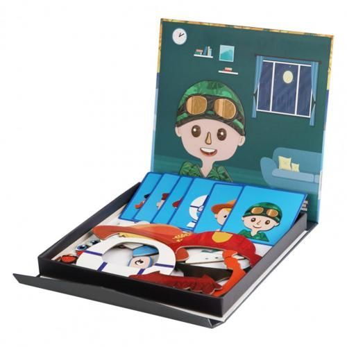 Jouet De Puzzle D'Aimant Facial Éducatif, 1 Ensemble, Formation À La Mémoire, Amélioration De L'Imagination, Cinq Sens, Jouet Pour La Maternelle