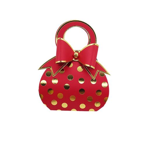 Boîte à bonbons en or bronze 10 pièces, boîte cadeau dragée de mariage avec poignée, boîte en papier d'emballage de chocolat