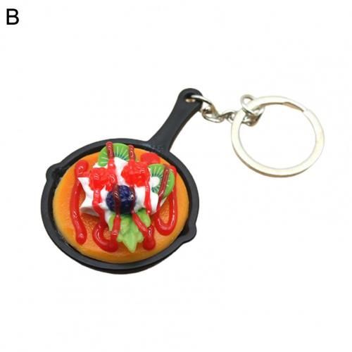 Porte-clés en PVC hautement simulé, Anti-perte, en forme de Muffin, pour sacs à bandoulière, Mini porte-clés pendentif