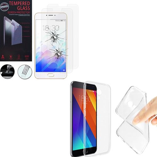 Coque Silicone Pour Meizu M3 Note/ Blue Charm Note3 5.5" Gel Ultraslim Et Ajustement Parfait - Transparent + 2 Films Verre Trempé