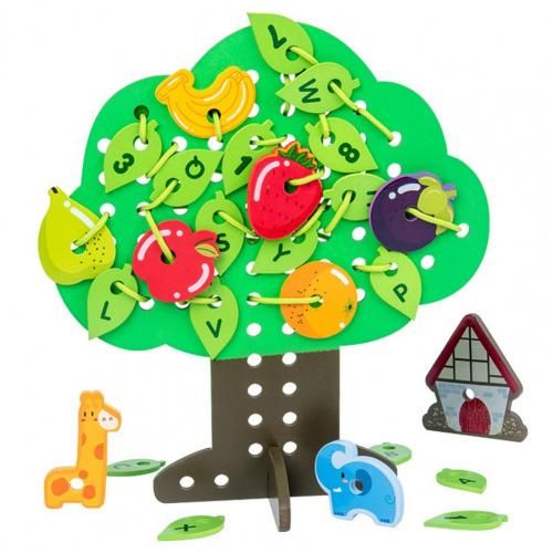 Jeu De Perles À Cordes Pour Enfants, Jouet Mignon, Bricolage, Arbre À Fruits En Bois, Perles, Cadeau