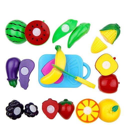 Ensemble De Fruits Et Légumes Coupés 11 Pièces/Ensemble, Bananes, Pommes, Aubergines Et Pastèques, Jeu De Cuisine, Jouet Cadeau