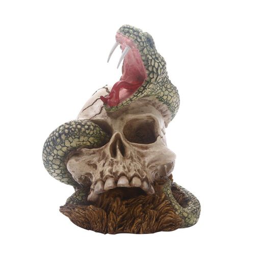 Décoration Créative D'Halloween Pour La Maison, Figurine De Serpent Et De Crâne, Modèle De Statue, Sculpture, Ornement D'Horreur, Artisanat En Résine, Cadeau Pour Enfants Et Adultes