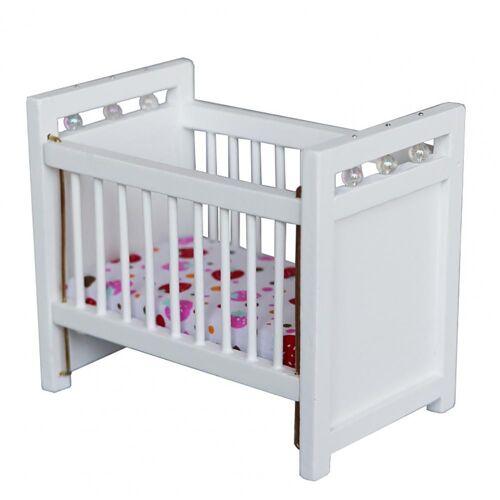 Matelas Blanc À Fraises Pour Berceau De Bébé, Décor De Maison De Poupée, Lit De Bébé Miniature, Résistant À L'Usure