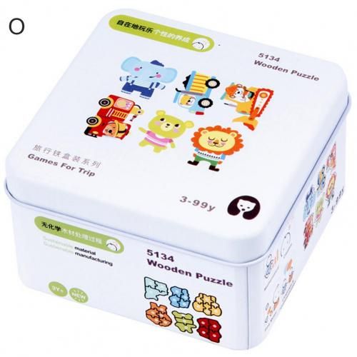Boîte De Voyage Portable En Fer, Puzzle Bloc De Construction Enfants Jouets Éducatifs Cadeau Développement De L'Intelligence Jouets Éducatifs 2021