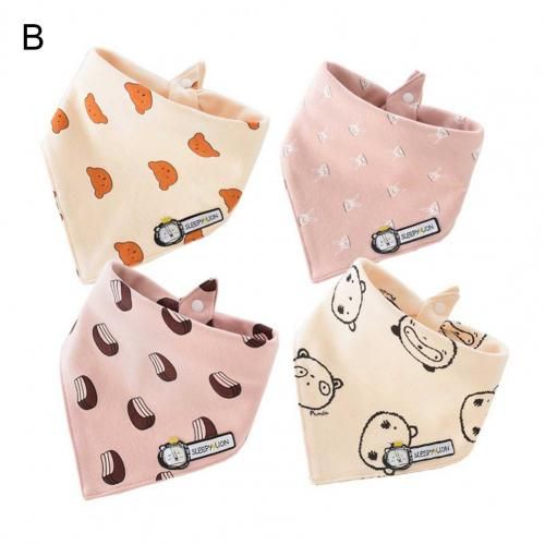 Bavoirs En Coton Pour Bébés Garçons Et Filles, Ensemble De 4 Pièces, Écharpe Triangulaire À Double Couche En Coton, Accessoires Pour Enfants, 2021