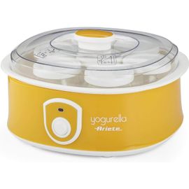 KALANKA-617 Yogurella Yaourtière électrique avec 7 pots en verre, Capacité totale 1,3 kg de yaourt, 20 W, Blanc/Jaune