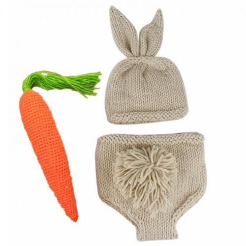 Ensemble De Chapeaux En Forme De Lapin, Tricoté À La Main, Vêtements En Crochet Pour Nourrissons, Bonnet Et Short, Costume Pour Accessoires De Photographie, Nouveauté 2021