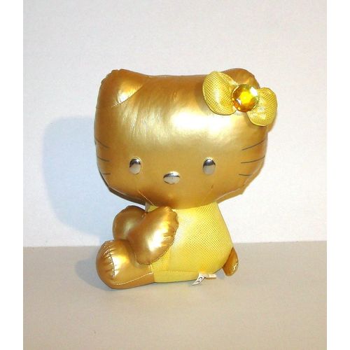 Hello Kitty Doré Peluche Doudou Sanrio Smiles Couleur Or Jaune Yeux Argenté