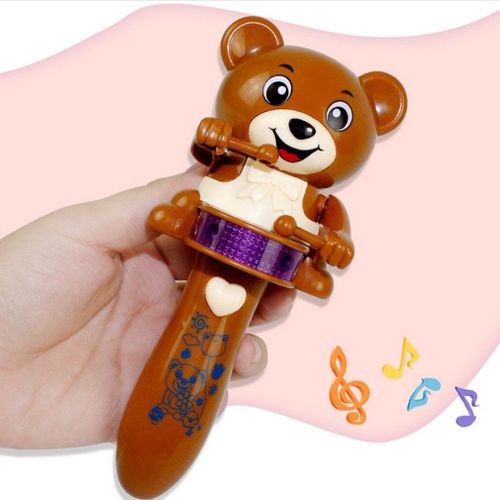 Ours Électrique Clignotant À Led, Musique Amusante, Tambour, Animal De Dessin Animé, Jouet Éducatif Pour Enfants, Instrument De Musique, Cadeau