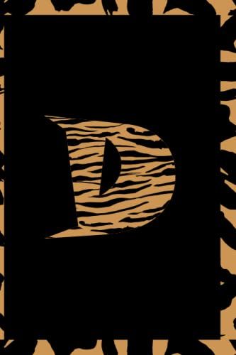 D: Initial D Monogram Journal Queen Fan Notebook Leopard Print Journal: Leopard Print Lined Notebook / Journal , 120 Pages , 6" 9", Soft Cover , Matte Finish