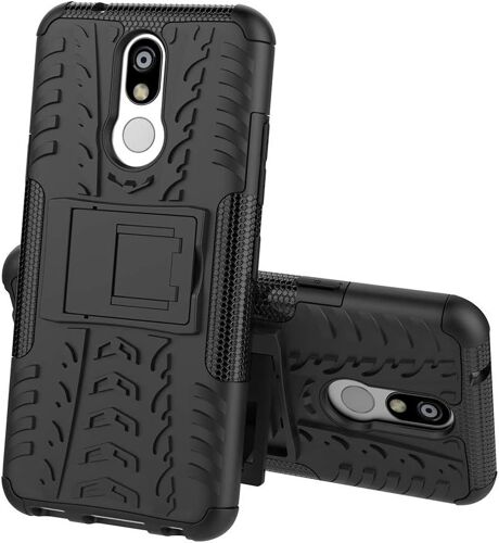 Lg K40 Coque - Etui Housse Robuste Protection De Double Couche D'armure Lourde Antichoc Housse Avec Bequille Pour Lg K40. Hyun Black