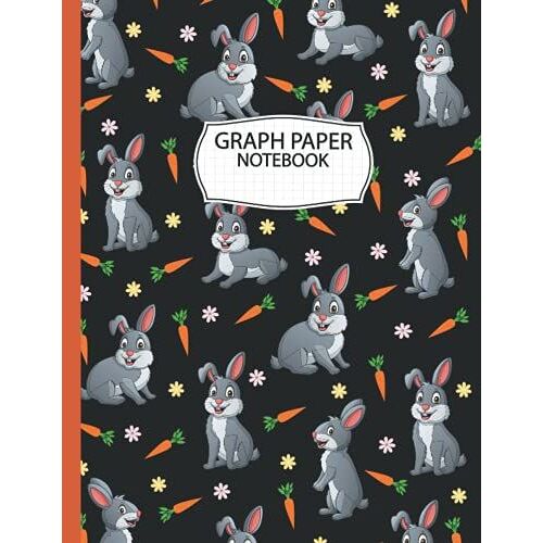 Rabbit Graph Paper: Cute Rabbit Graph Paper Composition, Grid Paper Notebook, Quad Ruled, 4x4 Quad Rule - 8.5" X 11" Inches