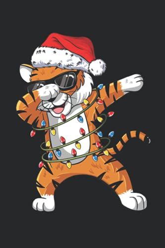 Christmas Lights Tiger Composition Book Notebook Journal Log Book | College Ruled 6x9 Inches, 110 Pages