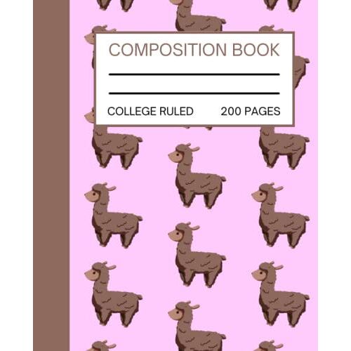 Alpaca Composition Notebook: College Ruled 7.5x9.25 College Ruled Composition Book Alpaca