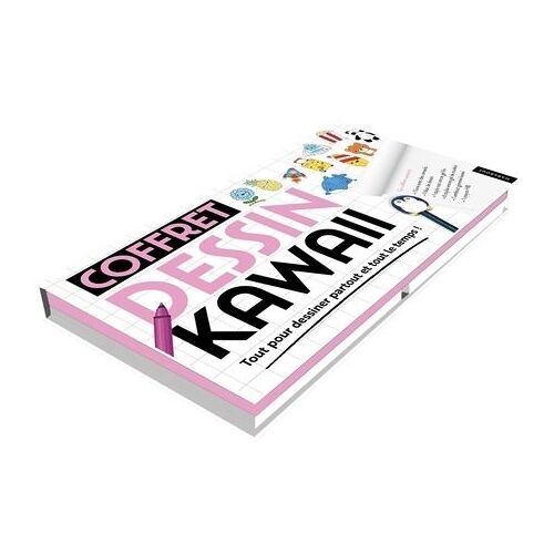 Coffret Dessin Kawaii - Tout Pour Dessiner Partout Et Tout Le Temps ! Avec 1 Livre Avec Des Conseils, 1 Bloc De Dessin, 1 Stylo Noir Encre Gel Fin, 6 Stylos Encre Gel De Couleur, 1 Embout...