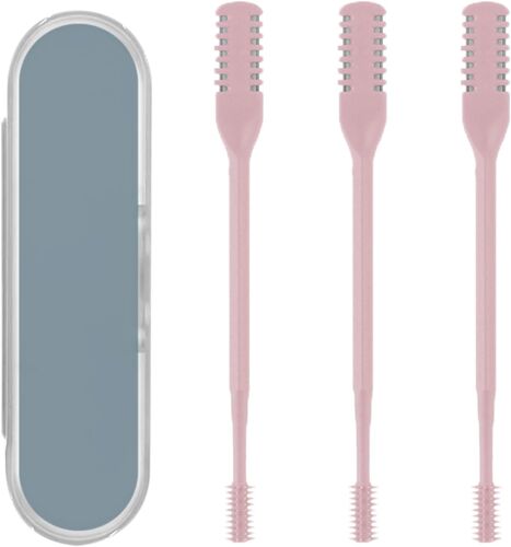 KALANKA-3 pièces Coupe cheveux Nasal,Rotatif à 360 Degrés Outil d'Épilation Manuelle Portable pour Narines pour Hommes et Femmes (Rose)