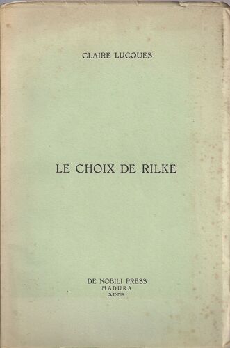 Le Choix De Rilke