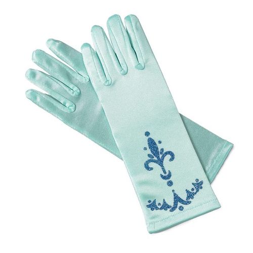Gants De Couronne Elsa Pour Fille,Longs Doigts,Paillettes De 24cm,Vêtements Imprimés,Accessoires De Costume De Princesse Pour Fête D'halloween Pour Fille - Type Light Blue