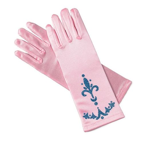 Gants De Couronne Elsa Pour Fille,Longs Doigts,Paillettes De 24cm,Vêtements Imprimés,Accessoires De Costume De Princesse Pour Fête D'halloween Pour Fille - Type Pink
