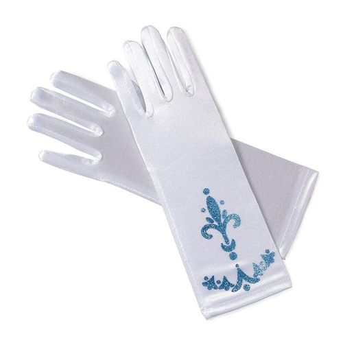 Gants De Couronne Elsa Pour Fille,Longs Doigts,Paillettes De 24cm,Vêtements Imprimés,Accessoires De Costume De Princesse Pour Fête D'halloween Pour Fille - Type White